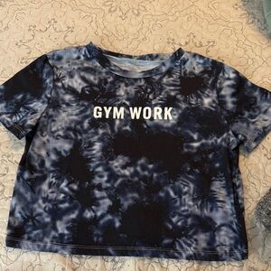 Blue Tie-Dye Cropped Shirt
